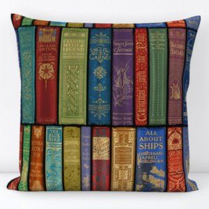New Velvet Library Book Pillows, Book Lover Gift,  Indoor Upholstery Grade